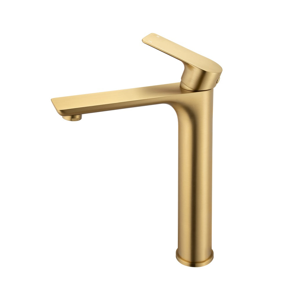 VOG Series Brushed Brass Tall Basin Mixer