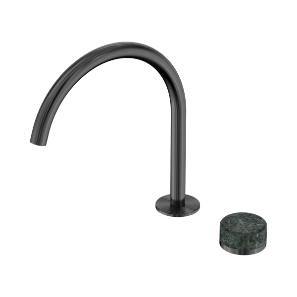 Serenity Progressive Bath/Kitchen Mixer Arc Spout With Verde Alpi Handle Gun Metal