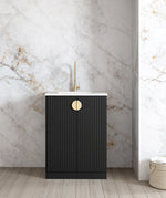 Load image into Gallery viewer, Mini Laundry 650mm Marlo Black with Natural Pure White Top
