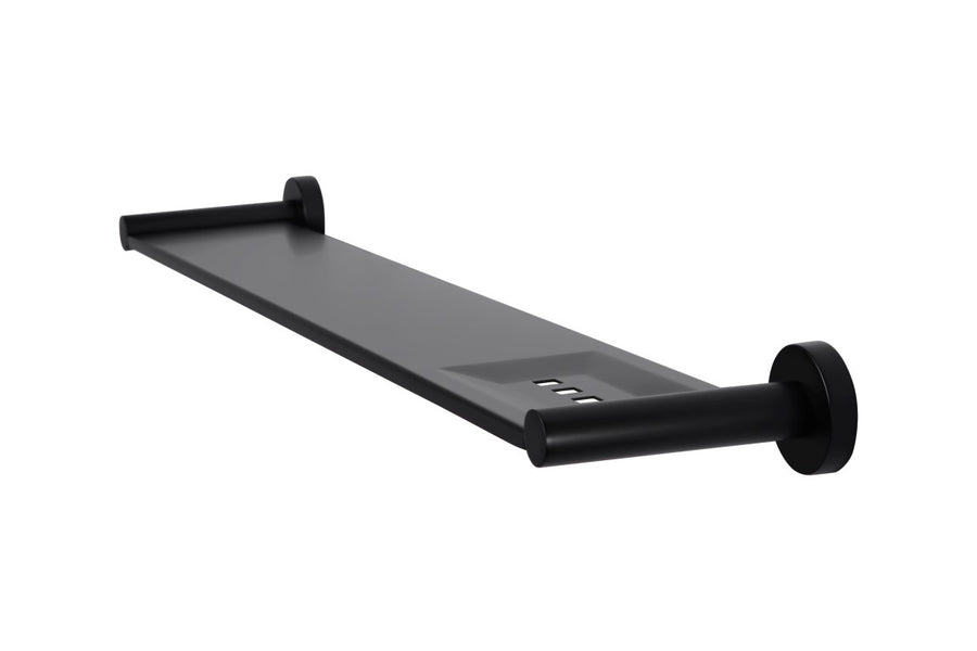 Round Bathroom Shelf - Matte Black