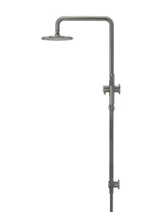 Round Combination Shower Rail, 200mm Rose, Single Function Hand Shower - Shadow