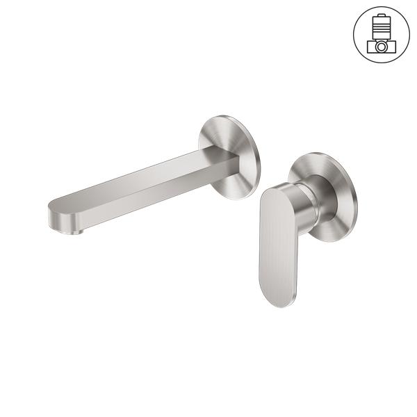 ECCO WALL BASIN/BATH MIXER SEPARATE BACK PLATE BRUSHED NICKEL