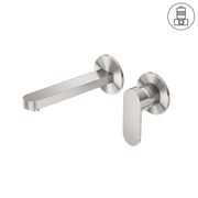 ECCO WALL BASIN/BATH MIXER SEPARATE BACK PLATE BRUSHED NICKEL