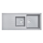 Load image into Gallery viewer, Concrete Grey Carysil Vivaldi D-200 Granite 1 and 1/2 Bowl with Drain Board Stone Kitchen Sink 1160*500mm
