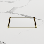 Load image into Gallery viewer, 100mm Square Tile Insert Floor Waste 80mm Outlet Brushed Gold

