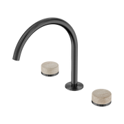 Serenity Bath/Kitchen Set Arc Spout With Rome Travertine Handle Gun Metal