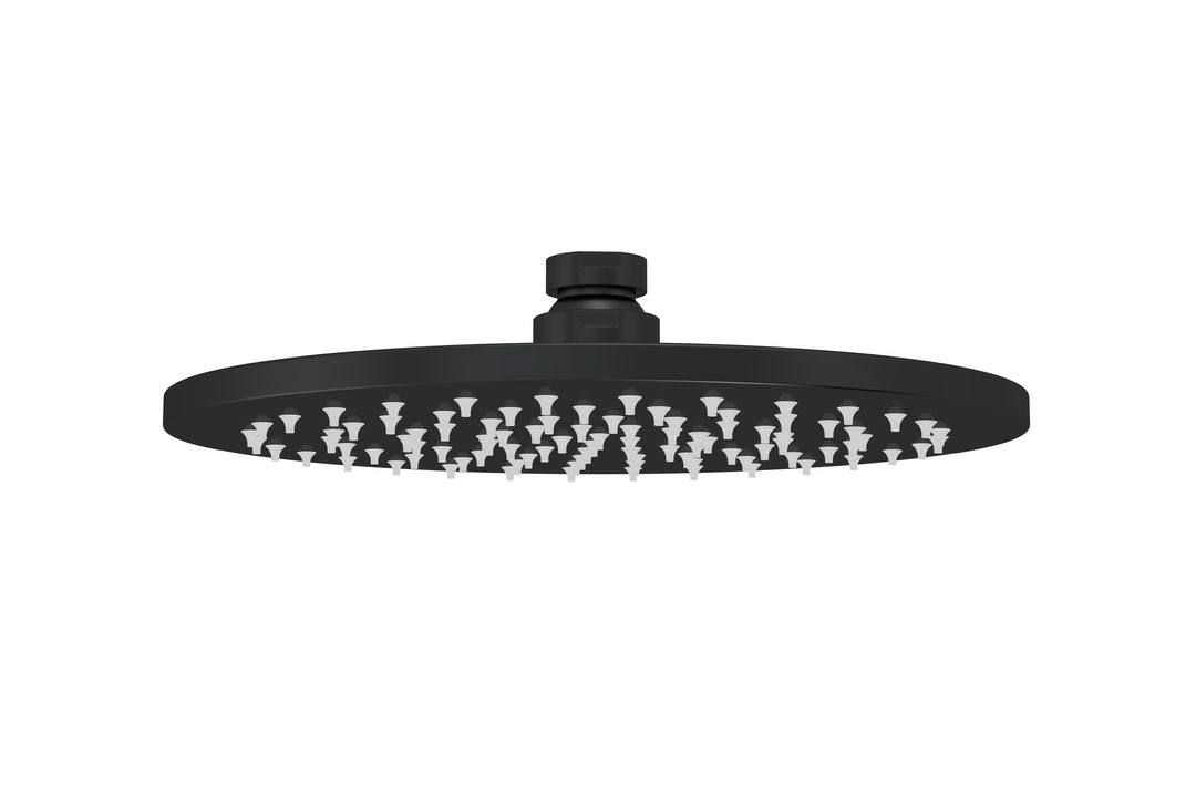 Round Shower Rose 200mm - Matte Black