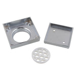 Load image into Gallery viewer, 115*115mm Chrome Brass Tile Insert Floor Drain(90mm Outlet)

