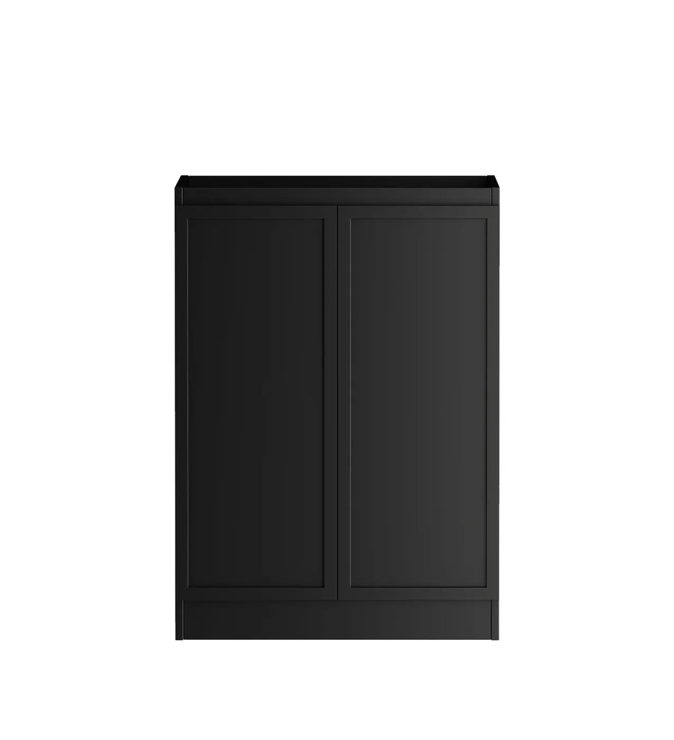 Hampshire Black Base Laundry Cabinet with 1060mm Natural Carrara Marble Top
