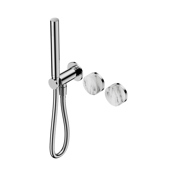 Serenity Progressive Shower System With Arabescato Corchia Handle And Slim Shower Chrome