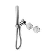 Serenity Progressive Shower System With Arabescato Corchia Handle And Slim Shower Chrome