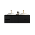Load image into Gallery viewer, Crete Modern Wall Hung Vanity Matte Black
