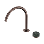 Load image into Gallery viewer, Serenity Progressive Bath/Kitchen Mixer Arc Spout With Verde Alpi Handle Brushed Bronze
