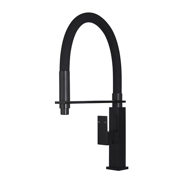 Square Flexible Kitchen Mixer Tap - Matte Black