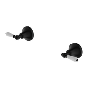 YORK WALL TOP ASSEMBLIES WITH WHITE PORCELAIN LEVER MATTE BLACK