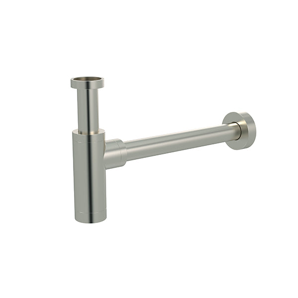 Round bottle trap for 32mm basin waste and 32mm waste pipe with 40mm adapter - PVD Brushed Nickel