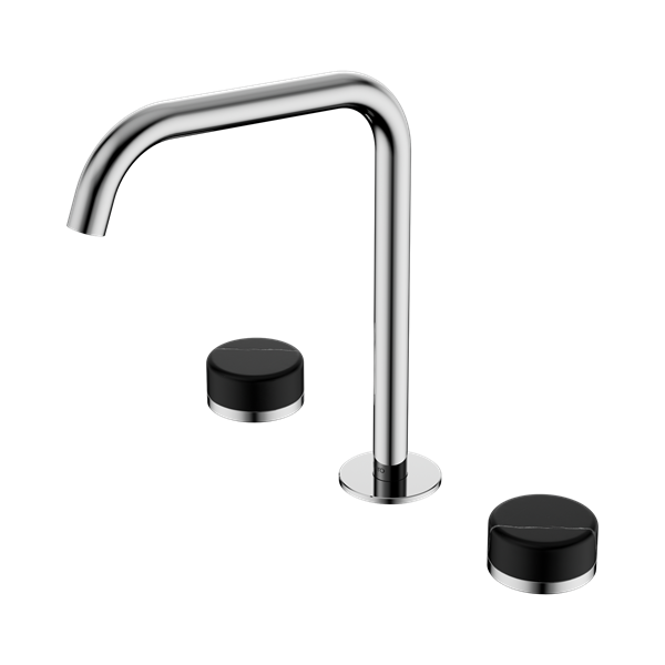 Serenity Bath/Kitchen Set Edge Spout With Marquina Black Handle Chrome