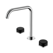 Serenity Bath/Kitchen Set Edge Spout With Marquina Black Handle Chrome