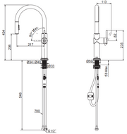 CRUE PULL-OUT KITCHEN FAUCET BRUSHED BRASS