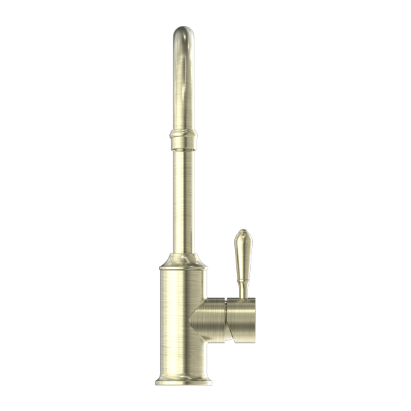YORK KITCHEN MIXER GOOSNECK SPOUT WITH METAL LEVER AGED BRASS