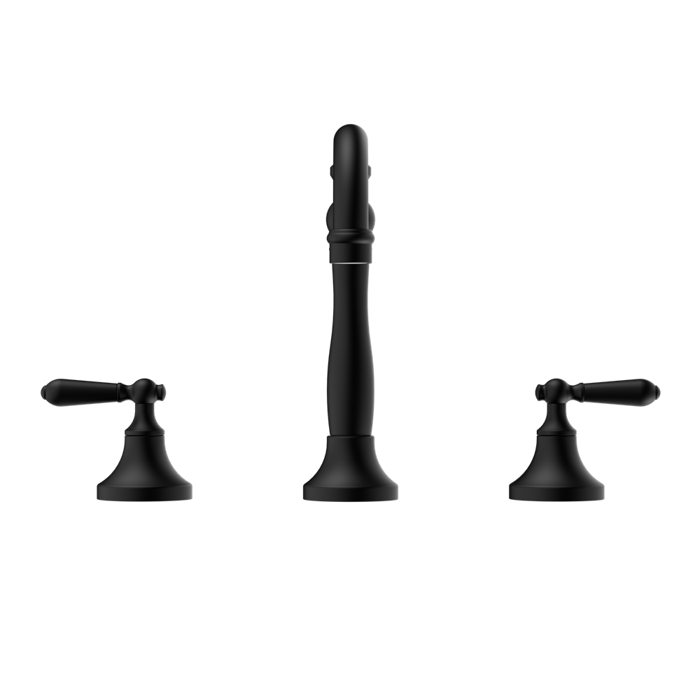 YORK BASIN SET WITH METAL LEVER MATTE BLACK