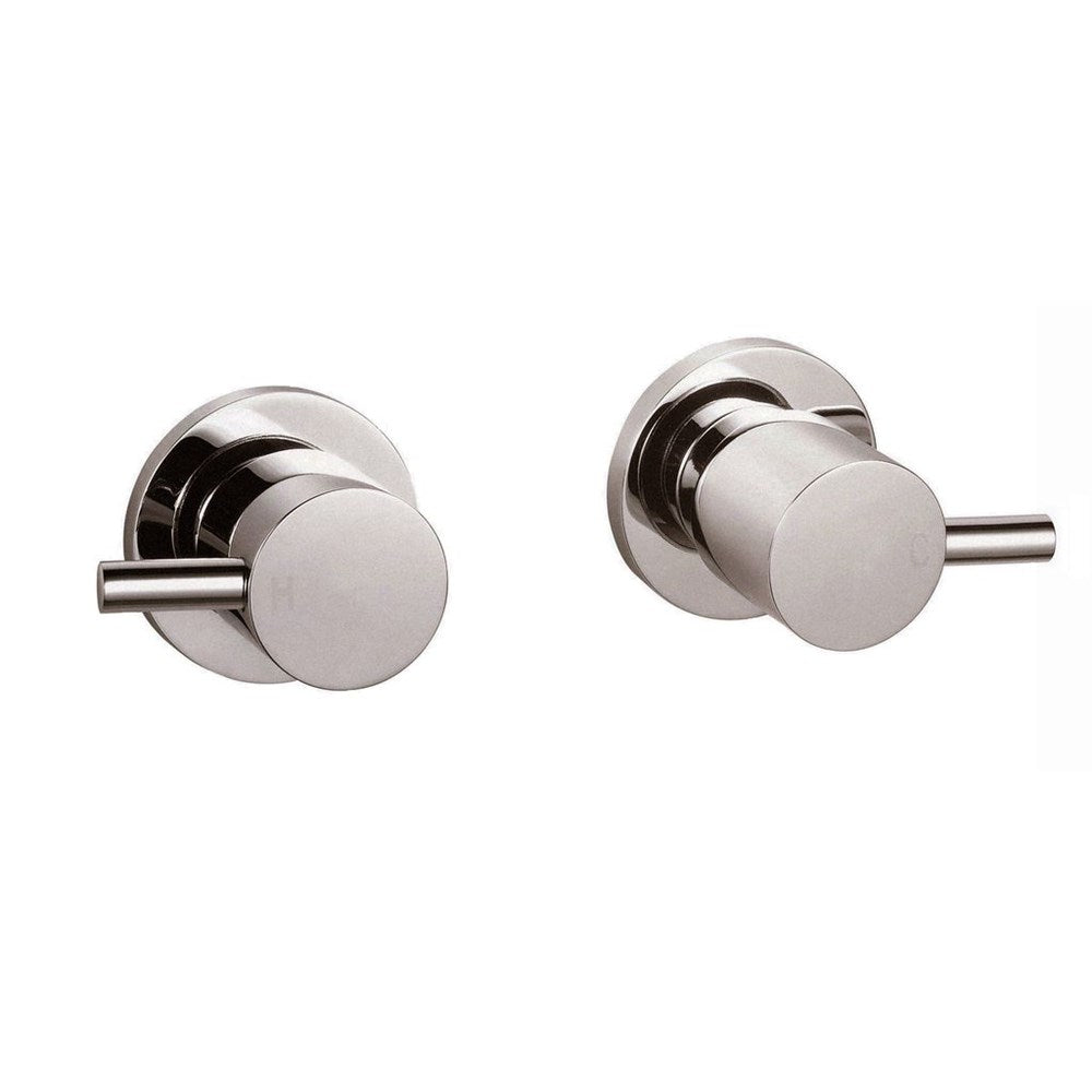 Round Brushed Nickel Shower Wall Taps