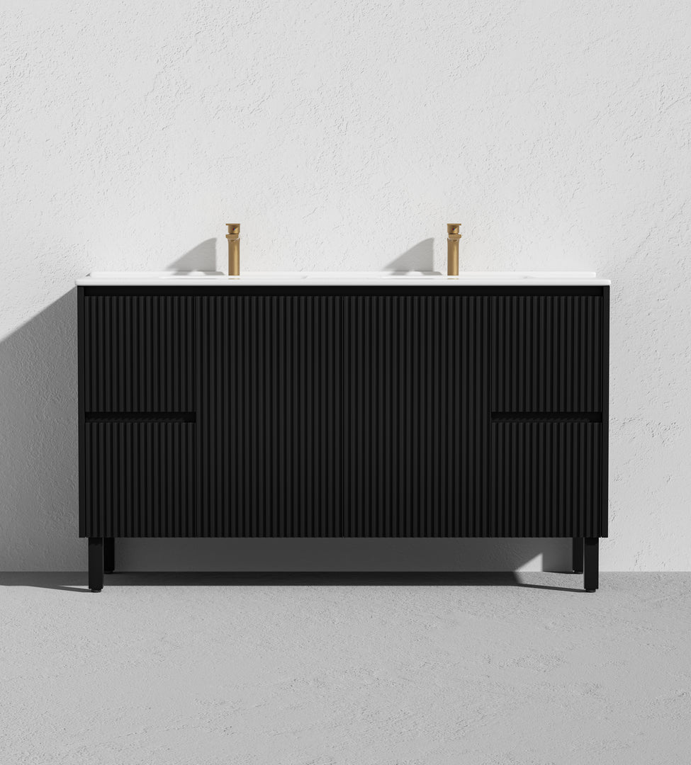 Crete Modern Floorstanding Vanity Matte Black