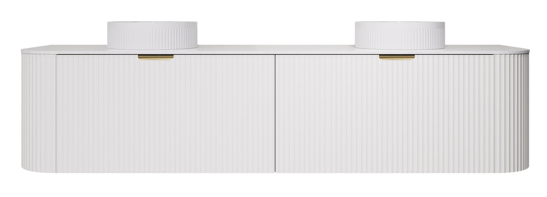 Agena Modern Fluted Wall Hung Vanity Matte White