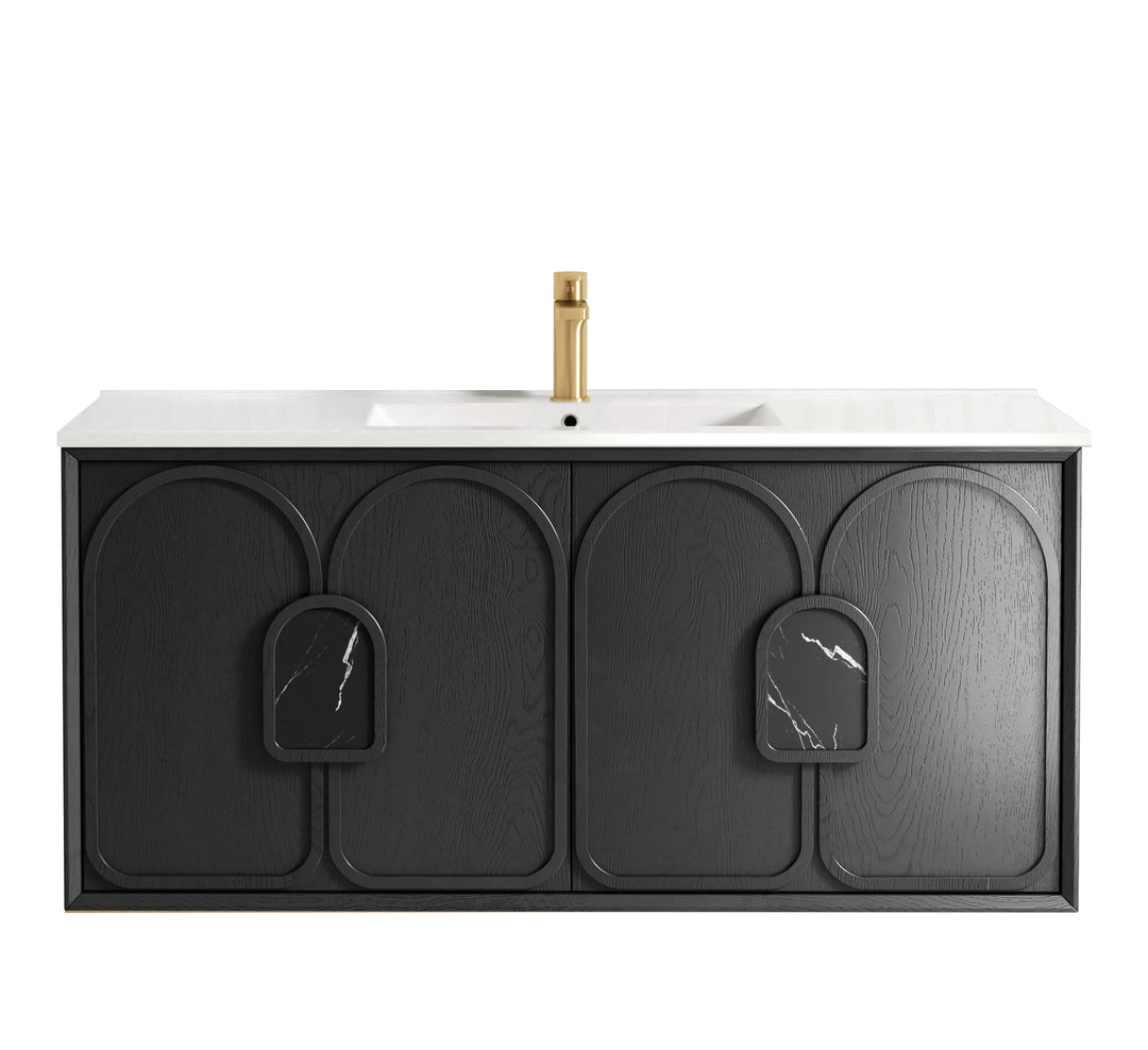 Laguna Black American Oak Wall Hung Vanity