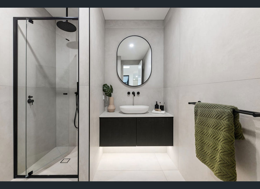 Round Ceiling Shower Arm 300mm - Matte Black