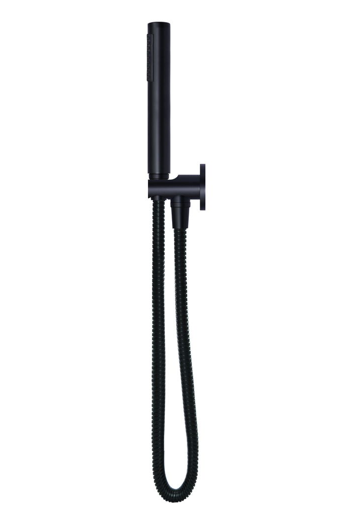 Round Hand Shower on Fixed Bracket - Matte Black