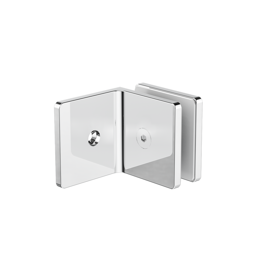 90 DEGREE GLASS TO WALL BRACKET 10MM GLASS CHROME