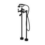 Load image into Gallery viewer, YORK FREESTANDING BATH MIXER WITH METAL HAND SHOWER MATTE BLACK
