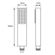 Square Single Function Gun Metal Grey Brass Handheld Shower
