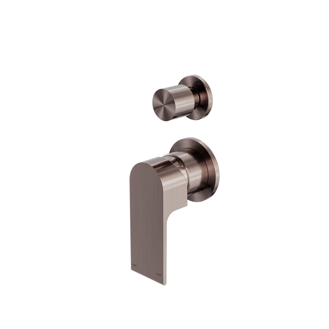 BIANCA SHOWER MIXER WITH DIVERTOR SEPARATE BACK PLATE BRUSHED BRONZE
