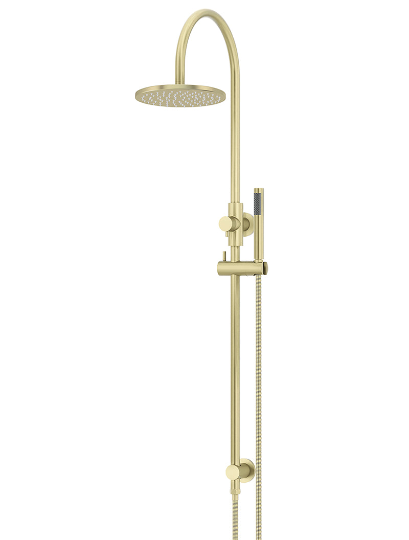 200mm Round Overhead Shower Set, Single Function Hand Shower - PVD Tiger Bronze