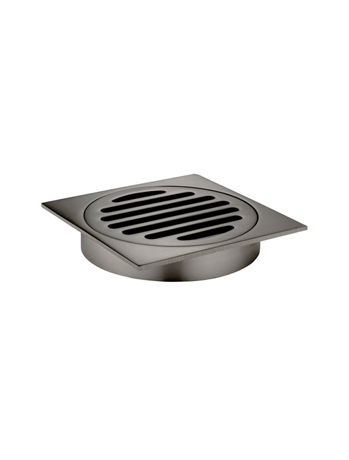 Square Floor Grate Shower Drain 100mm outlet - Shadow