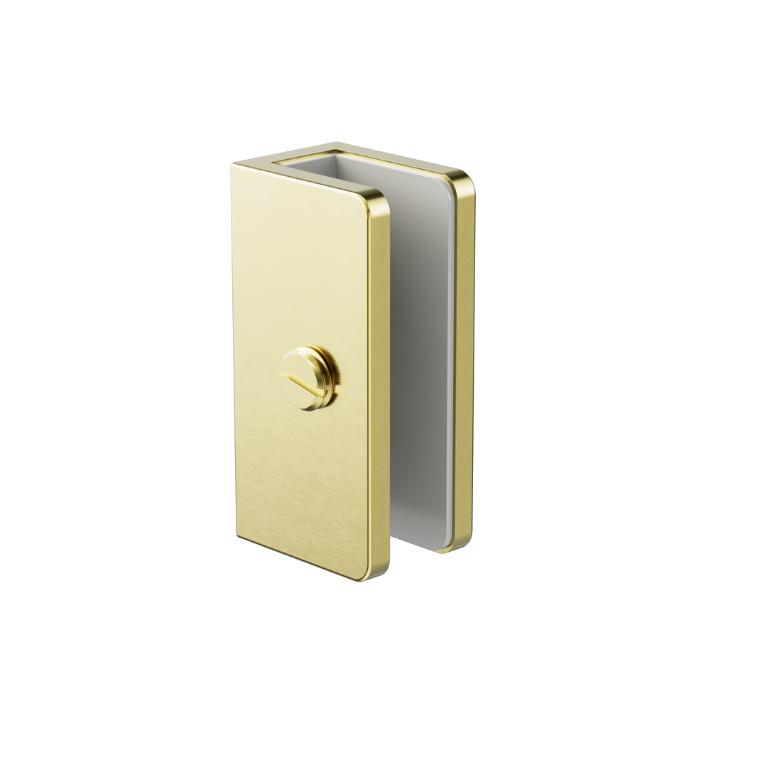 SHOWER U BRACKET 10MM GLASS BRUSHED GOLD