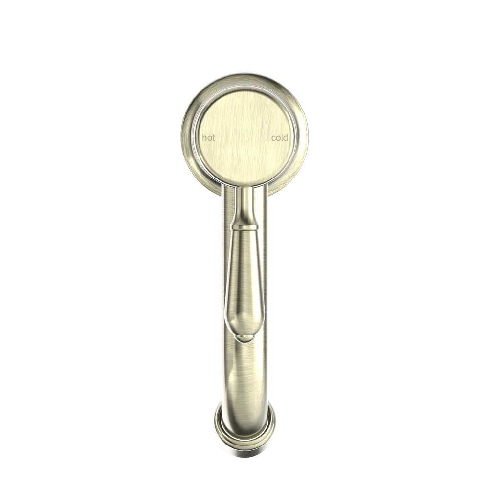 YORK STRAIGHT BASIN MIXER WITH METAL LEVER AGED BRASS