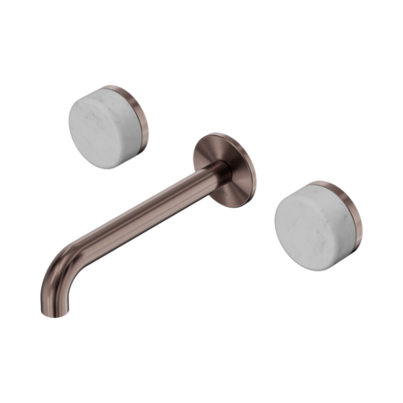 Serenity Wall Basin Set 160mm Spout With Carrara Handle Brushed Bronze