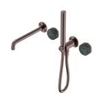 Load image into Gallery viewer, Serenity Progressive Shower System With Spout With Verde Alpi Handle And Slim Shower Brushed Bronze
