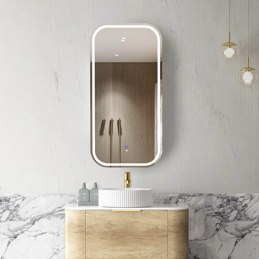 LED Newport Natural Oak Shaving Cabinet