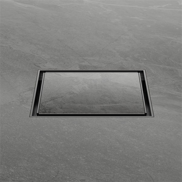 100mm Square Tile Insert Floor Waste 80mm Outlet Gun Metal
