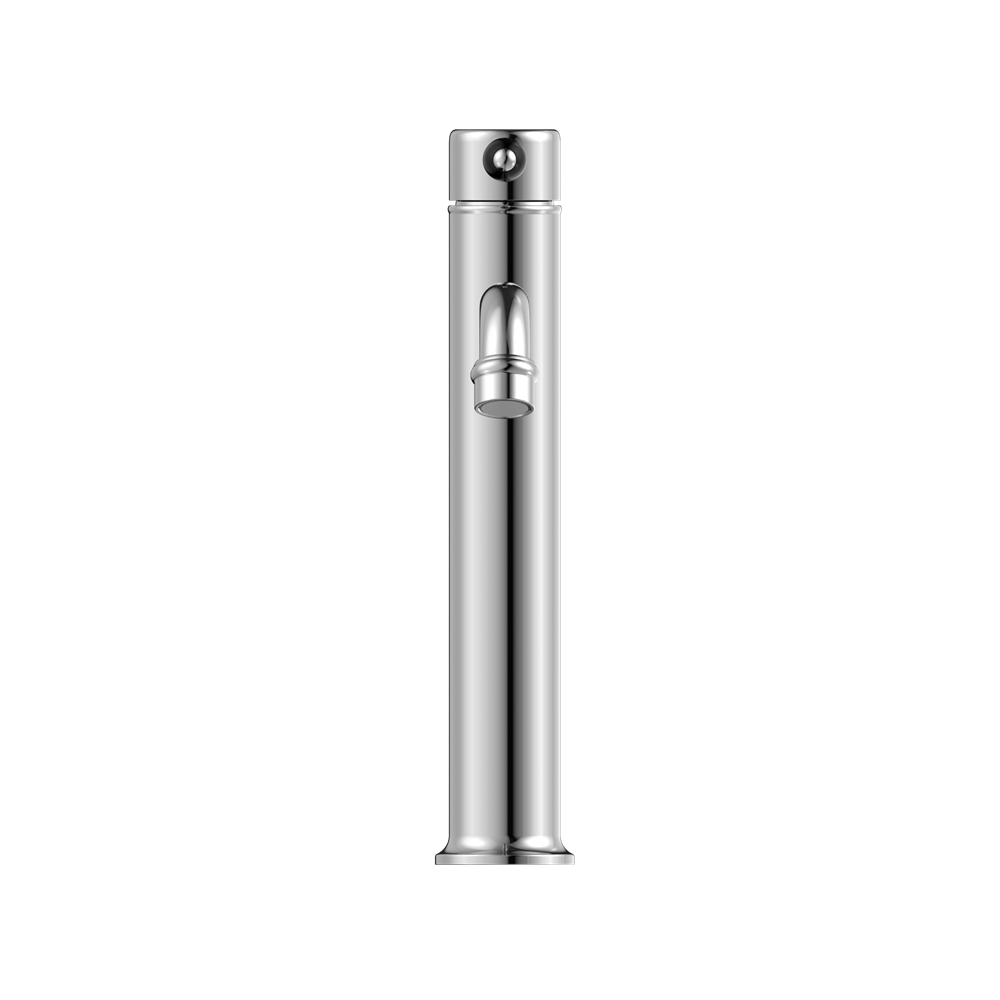 YORK STRAIGHT TALL BASIN MIXER WITH BLACK PORCELAIN LEVER CHROME