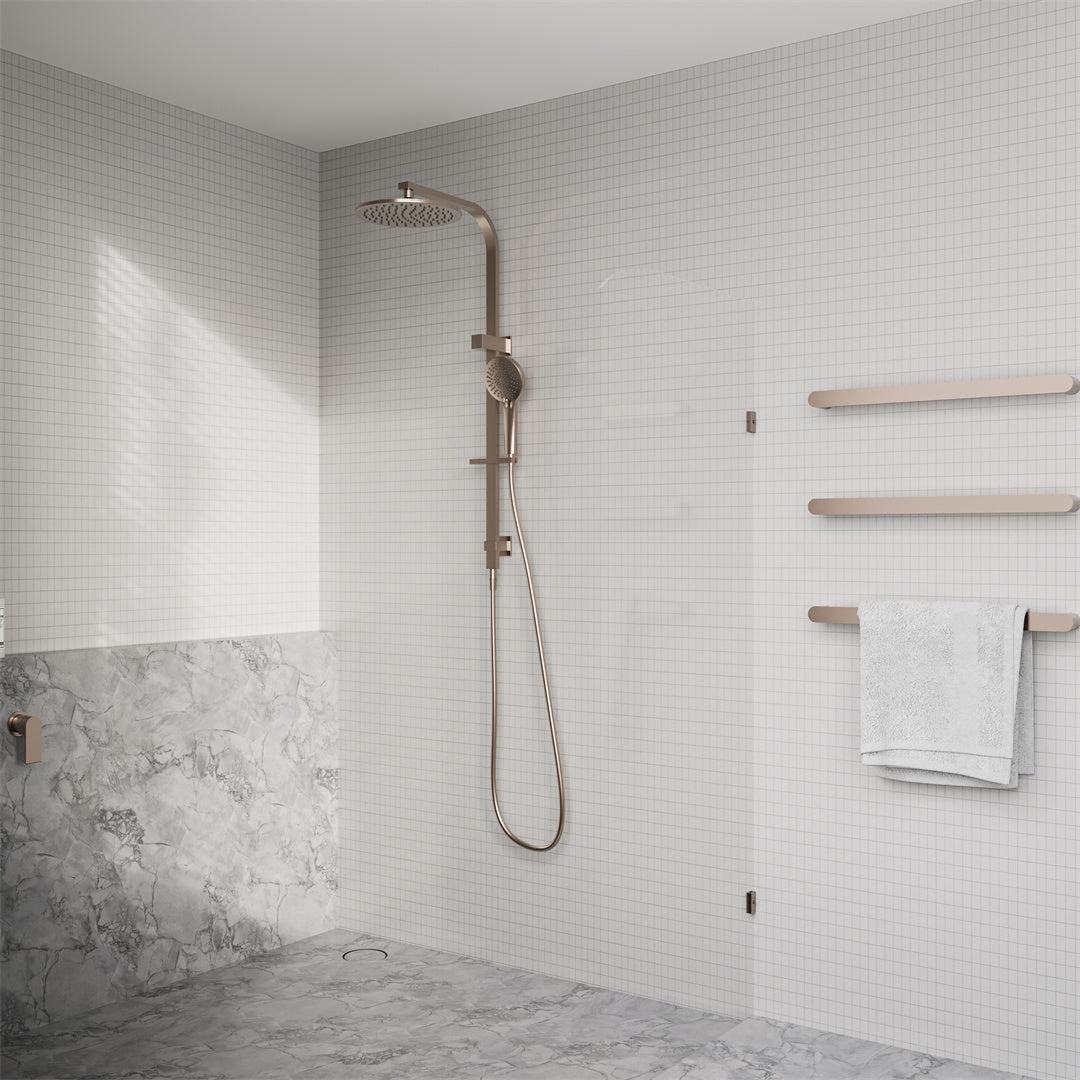 BIANCA 240V SINGLE HEATED TOWEL RAIL BRUSHED BRONZE