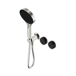Load image into Gallery viewer, Serenity Progressive Shower System With Marquina Black Handle And Serenity Hand Shower Brushed Nickel

