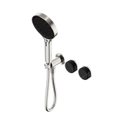 Serenity Progressive Shower System With Marquina Black Handle And Serenity Hand Shower Brushed Nickel