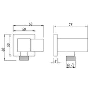 Square Gun Metal Grey Shower Rail without Handheld Shower(PVC Hose)