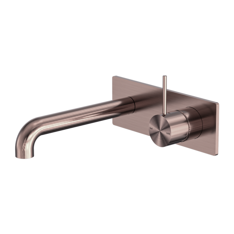 MECCA WALL BASIN/BATH MIXER HANDLE UP 160MM BRUSHED BRONZE