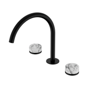 Serenity Bath/Kitchen Set Arc Spout With Arabescato Corchia Handle Matte Black